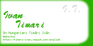 ivan timari business card